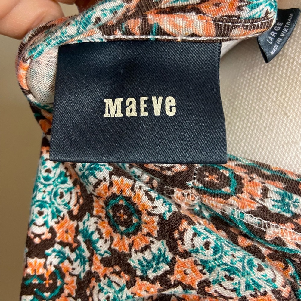 Anthropologie Maeve Lilt swing dress colorful jersey knit with pockets Large - Picture 11 of 13